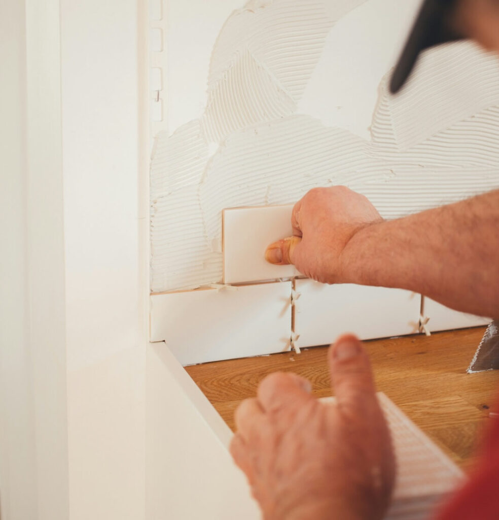 a contractor doing kitchen work