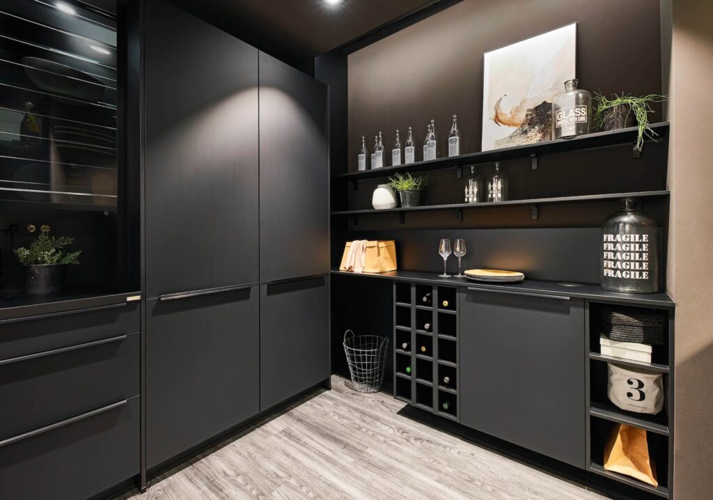 Built-in pantry and appliance garage
