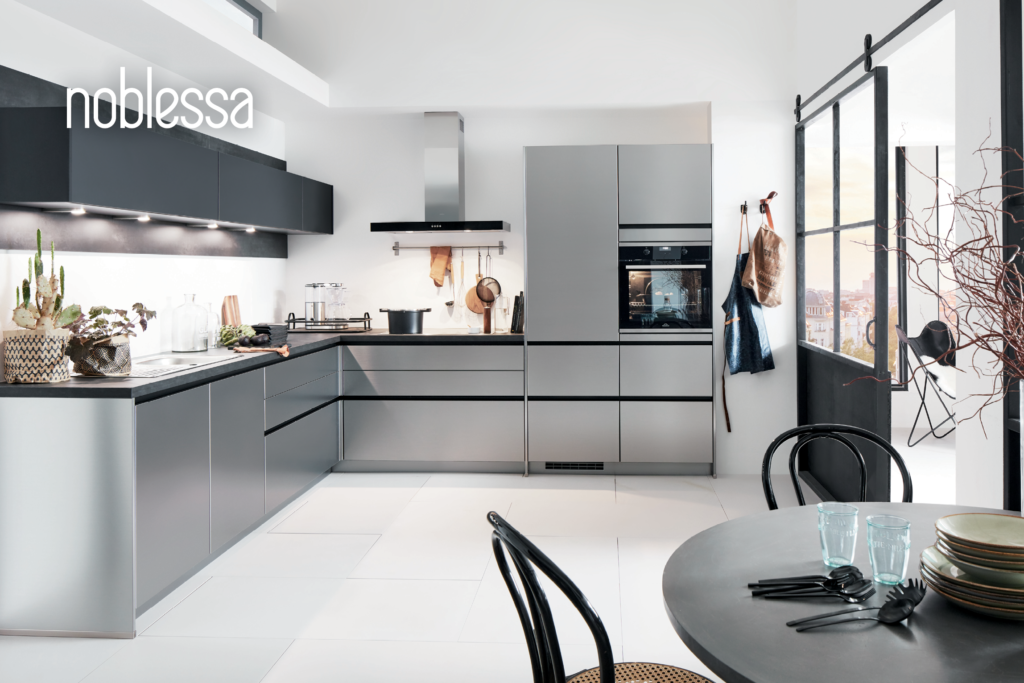 Glass-front kitchen cabinets