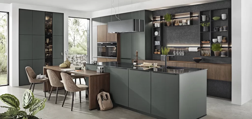 Green kitchen cabinets