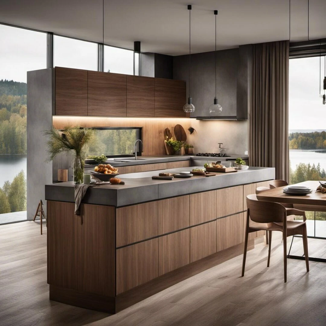 Walnut kitchen background