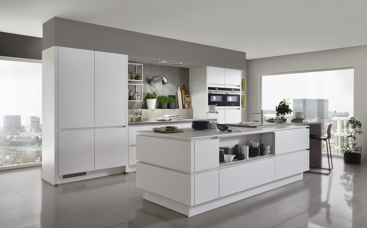 solid-front kitchen cabinets